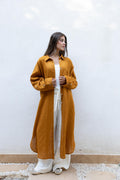 The Signature Shirt Dress in (camel)